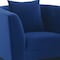 Armen Living Melange Blue Velvet Upholstered Accent Chair with Black Wood Base LCMG1BLUE - alternate 4